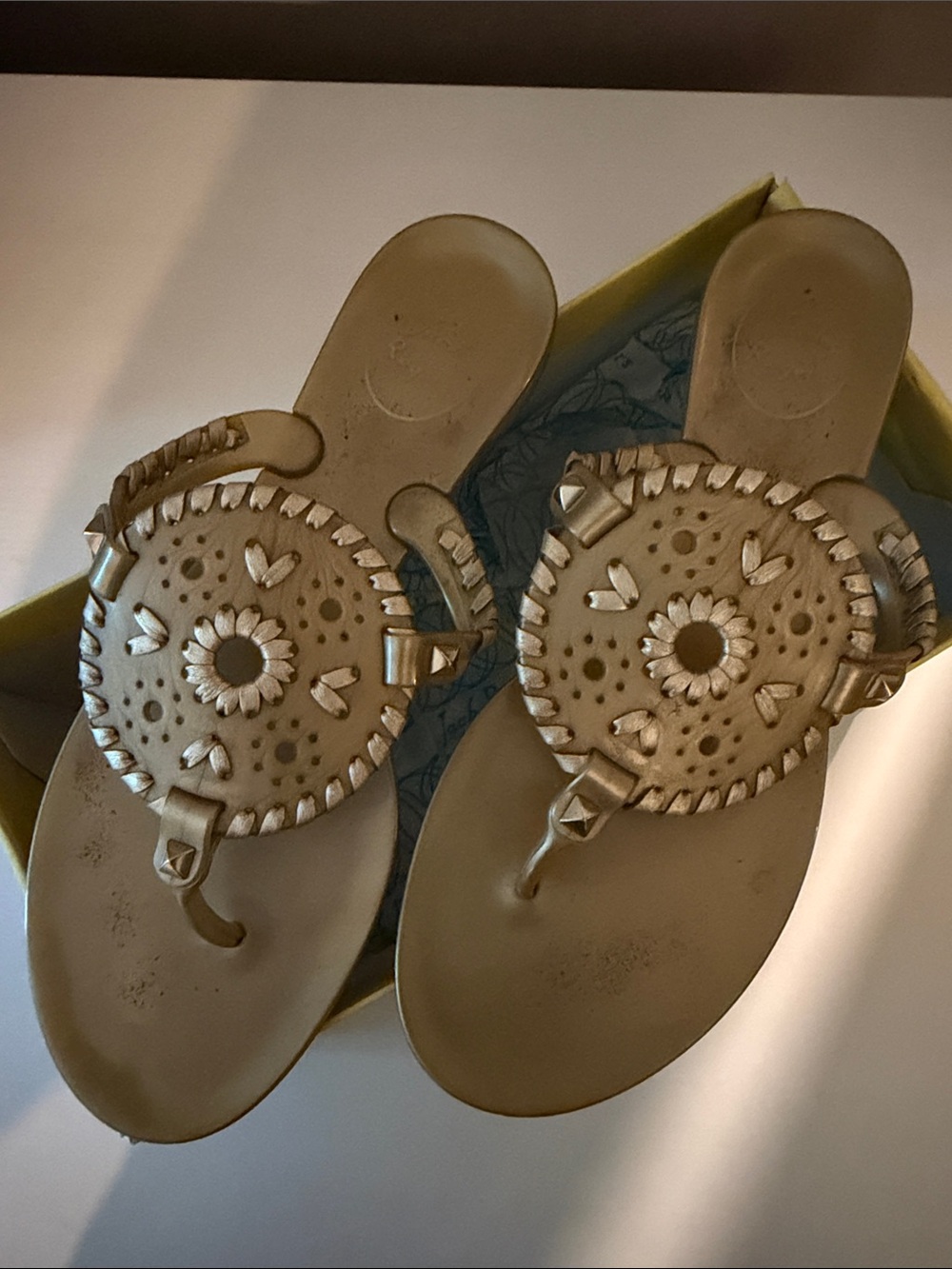 Jack Rogers Gold Jelly Thong Sandals